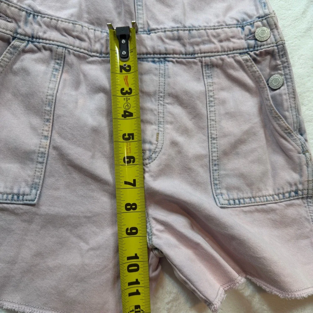 Gap Denim Shortalls Girls‎ XXL Pink Acid Wash Good Condition Raw Hem Overalls